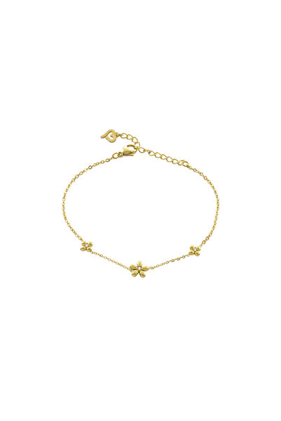 Loisir Brățară subțire placată cu aur de 18k și cu elemente florale. Floare.