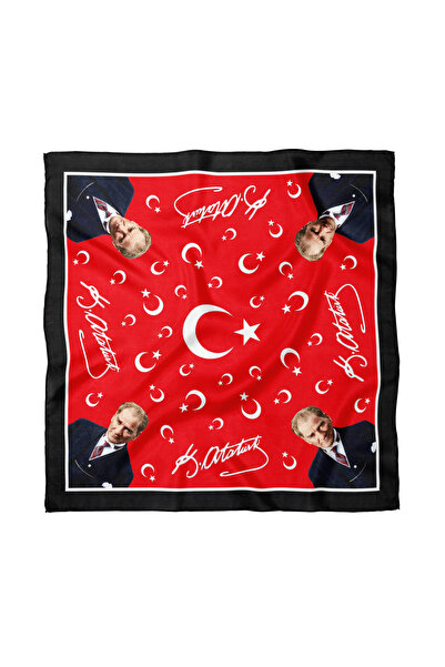 Sultan İpek Ataturk Patterned Scarf / Bandana 50X50Cm