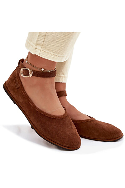 Big Star Shoes Big Star Balerini din piele de cămilă TT274211 40
