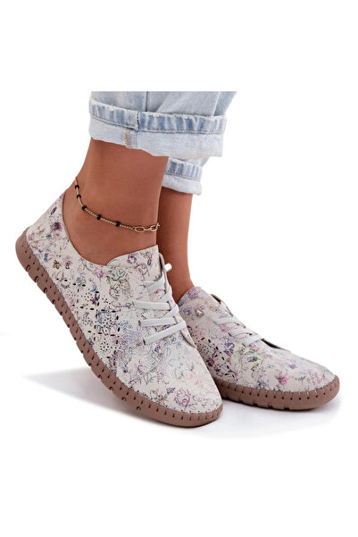 BOTO Pantofi ajurați cu model, din piele întoarsă, multicolori, Flaria 38