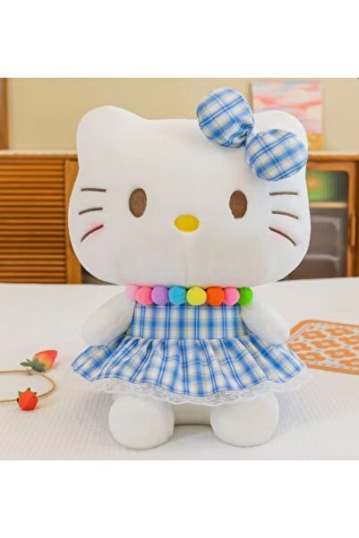 NB market Hello Kitty Plush Toy with Blue Necklace 30cm Furry Soft Sanrio Plush