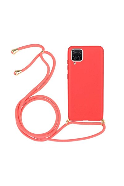sscase Wheat Straw Θήκη Σιλικόνης με Λουράκι Red (Samsung Galaxy A12)