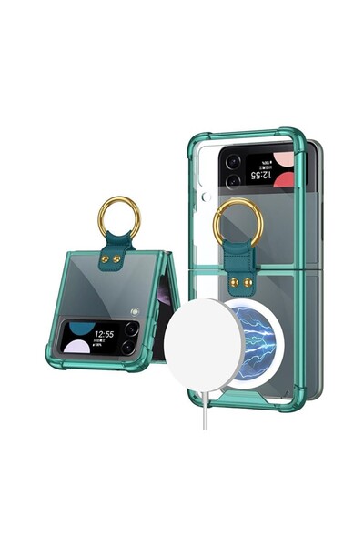 sscase MagSafe Σκληρή Θήκη με Δαχτυλίδι Green (Samsung Galaxy Z Flip3 5G)