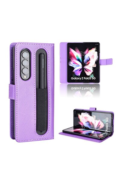 sscase Diamond Texture Leather Θήκη Πορτοφόλι Purple (Samsung Galaxy Z Fold3 5G)