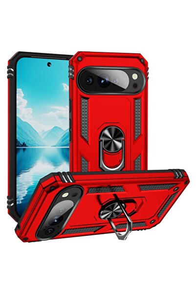 sscase Magnetic Ring Σκληρή Θήκη με Δαχτυλίδι Red (Google Pixel 10 5G/10 Pro 5G)