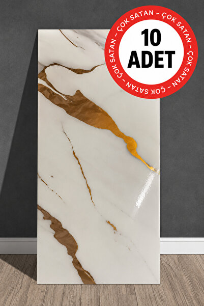 UKAB DEKOR 10 Adet 30x60 Cm Dekoratif Mermer Desenli Kendinden Yapışkanlı Duv...