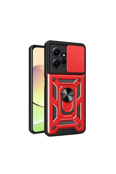 sscase Sliding Camera Σκληρή Θήκη με Δαχτυλίδι Red (Xiaomi Redmi Note 12 4G)