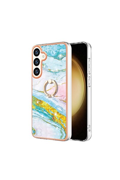 sscase Marble Pattern Θήκη Σιλικόνης με Δαχτυλίδι Green (Samsung Galaxy S24 5G)