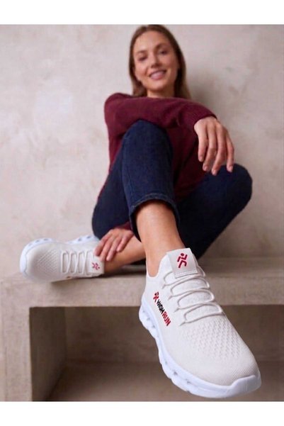 HİGHRUN Women's Mesh Detailed Sports Shoes with Soft Soles
