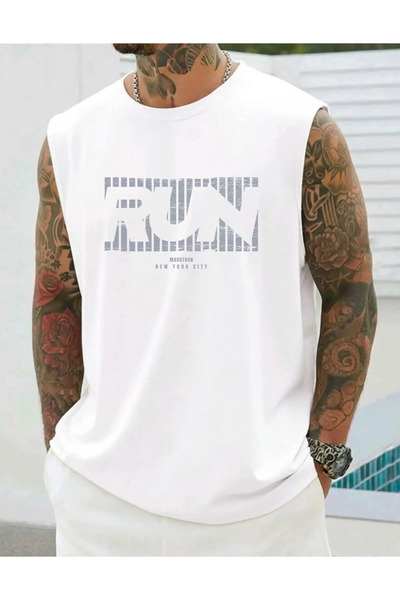 SUNFREE Run Printed Zero Sleeve Sportswear Men's Sleeveless Tshirt