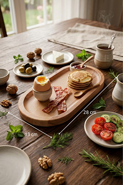 K&G foot rest Wooden Presentation Tray Breakfast and Snack Plate