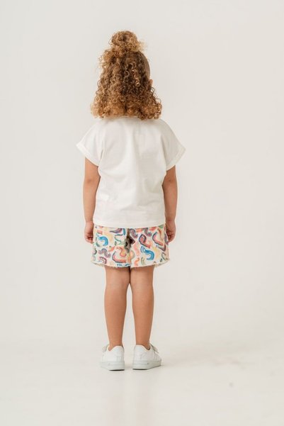 Alin Alp Summer Shorts Set for Girls Aged 4-8 |   Comfortable and Stylish Summer Combination-4 Y