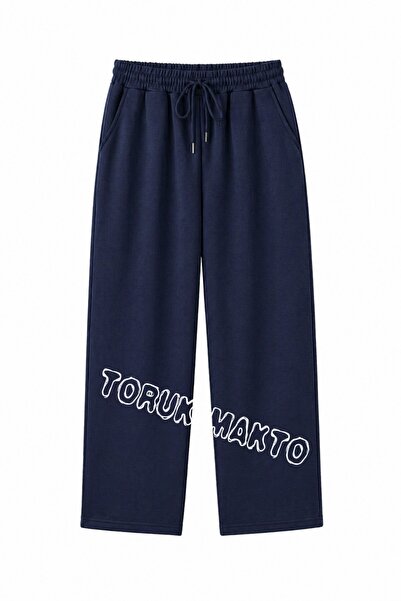 TORUK MAKTO Unisex Regular Pipe Leg Navy Blue Color Sweatpants