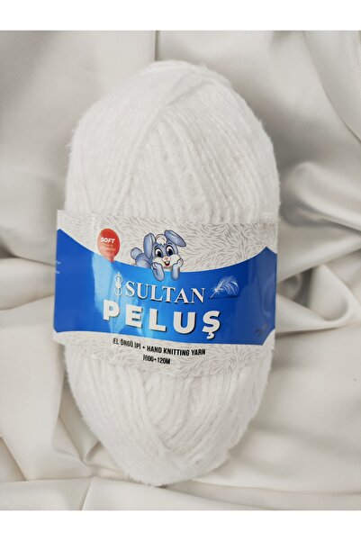 Sultan Plush White Hand Knitting Yarn 100Gr. 120 Meters. (1 Piece) - Color: 2261