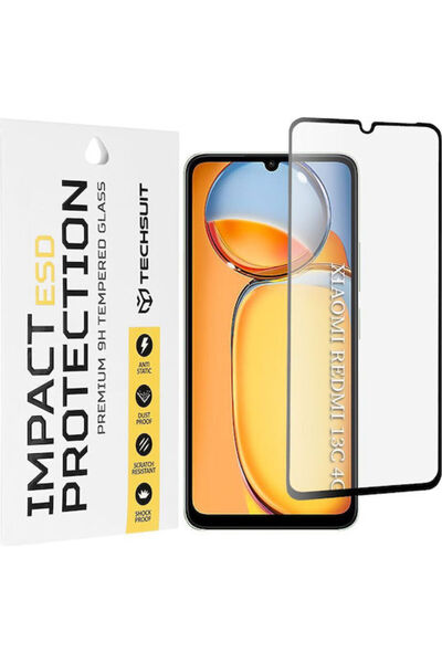 Techsuit Σκληρυμένο Γυαλί Μαύρο (Redmi 13C 5G)