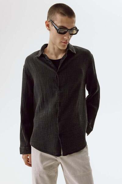 H&M Regular Fit Cotton muslin shirt