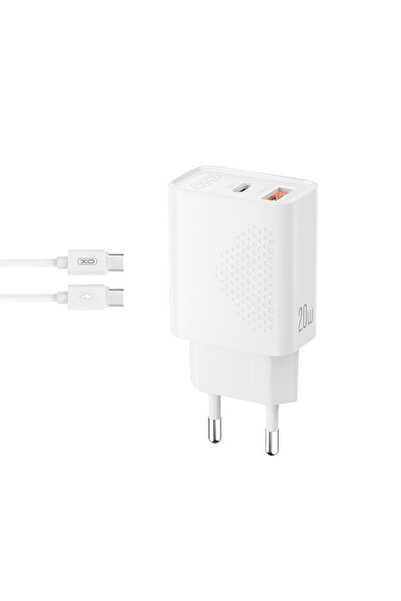 Xo Φορτιστής με θύρα USB-A και θύρα USB-C και καλώδιο USB-C - USB-C, 20W Powe...