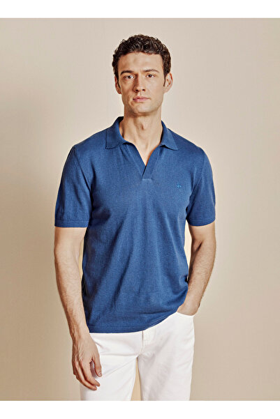 BROOKS BROTHERS INDIGO Erkek Standart Melanj Kazak BBSS26MKL028