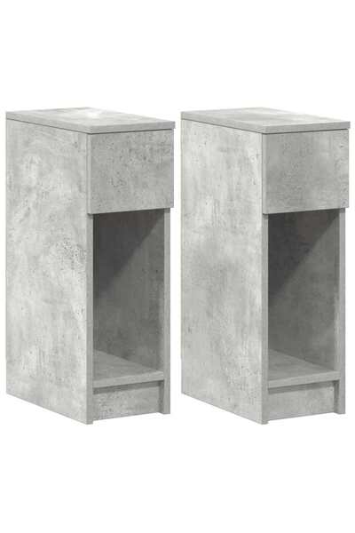 vidaxl Noptiere cu sertar 2 buc gri beton 20x36x60 cm