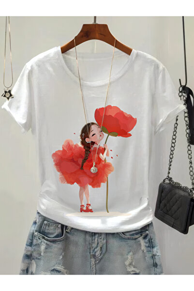 121 Casual Short Sleeve Crew Neck Graphic Tee T-Shirt, Spring Summer Perfect ...