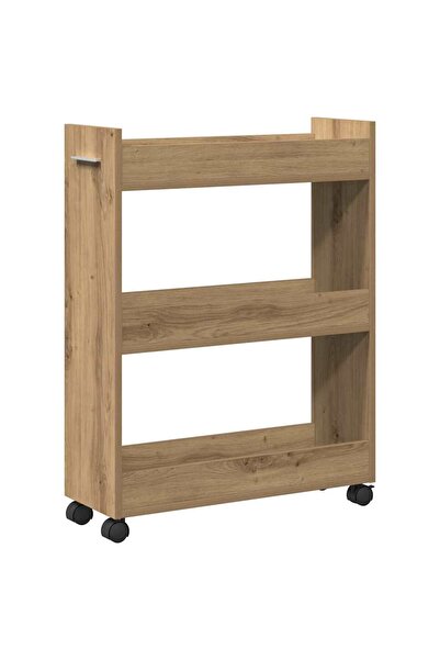 vidaxl Dulap cu roata Stejar Artizanal 60 x 22 x 79 cm