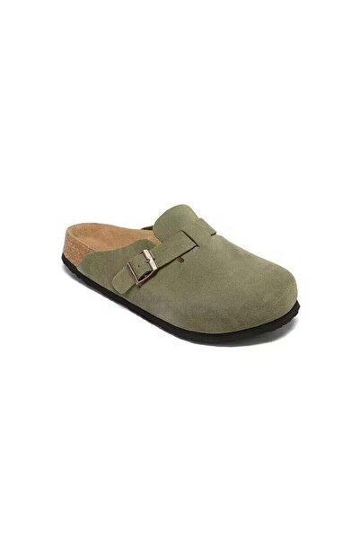 BIRKENSTOK حذاء بوسطن ذو نعل ناعم من الجلد السويدي - واسع (يُناسب المقاسات ال...