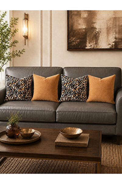 HOMESSA Leopard 4-Piece Throw Pillow Cover Set Decorative Pillow