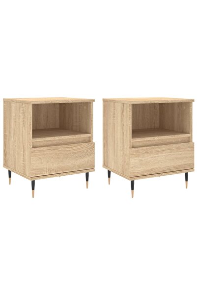 vidaxl Noptiere, 2 buc., stejar sonoma, 40x35x50 cm, lemn compozit