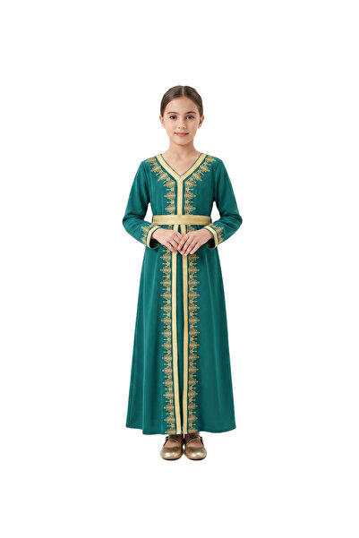 ddaniela D'Daniela - Royal Embroidered Kaftan - Burgundy, Orange, Teal-8Years...