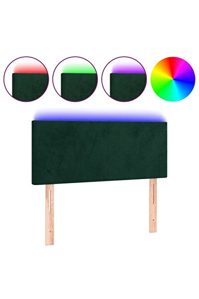 vidaxl Tăblie de pat cu LED, verde închis, 90x5x78/88 cm, catifea