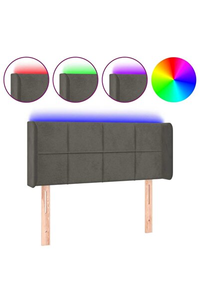 vidaxl LED headboard, dark grey, 93x16x78/88 cm, Velvet