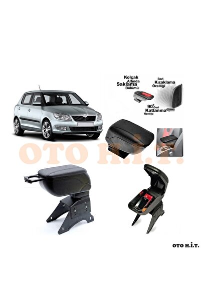 OTO H.İ.T. SKODA FABİA 08-14 Uyumlu Kol Dayama Ve Kolçak Sürgülü Bardaklıklı ...