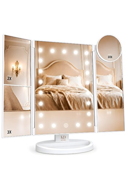 Kdhome Oglinda Cosmetica Cu Marire, LED Machiaj BelleVue, Marire Max 10X, Reg...
