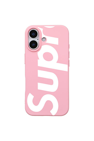 Casen iPhone 17 Pembe Lansman Sup Tasarımlı Renkli Silikon Kılıfı