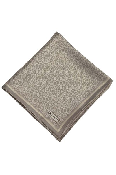 Vakko Tivil Monogram İpek Eşarp 41408-Vizon