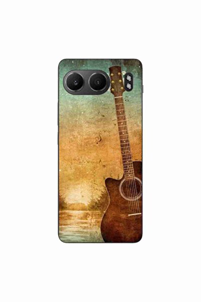 OEM Калъф, съвместим с OnePlus Nord 4, силиконов гел TPU, с винтидж китарен д...