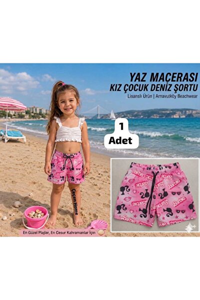 ÇEÇEN HOME Pantaloni scurți de baie pentru fete cu model, Pantaloni scurți de...