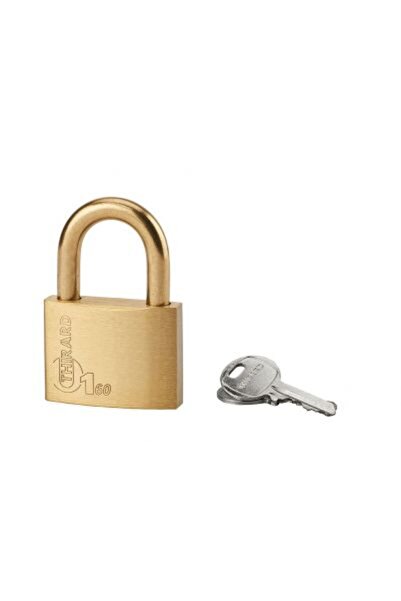 THIRARD Construction padlock, with key, TYPE 1, 60 mm, brass shackle,