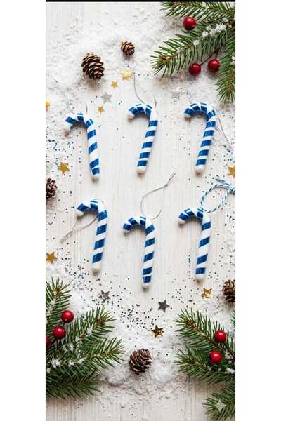 asöy Christmas Pine Tree Ornament Candy Cane Tree Ornament 6 cm Small Size Se...
