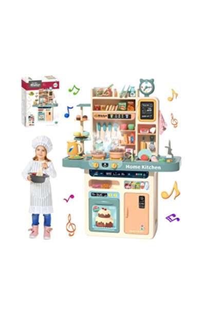 PlayFun Set de bucătărie 87 buc , Panou cu Butoane Multifuncționale, Lumină, ...