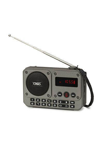 OSIO Οsio OPR-3020 Γκρι ψηφιακό φορητό ραδιόφωνο με Bluetooth, AUX, USB, FM, ...