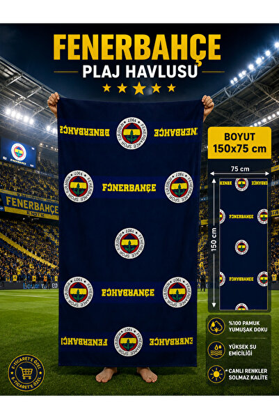 Fenerbahçe Licensed Bandroll (Serial Numbered) Canary Fan Beach Towel 75 X 15...