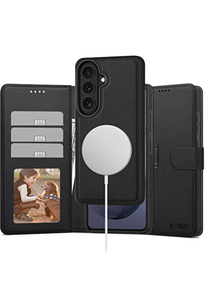 Tech-Protect Ματ Θήκη Πορτοφόλι Σιλικόνης Μαύρη (Galaxy S26)