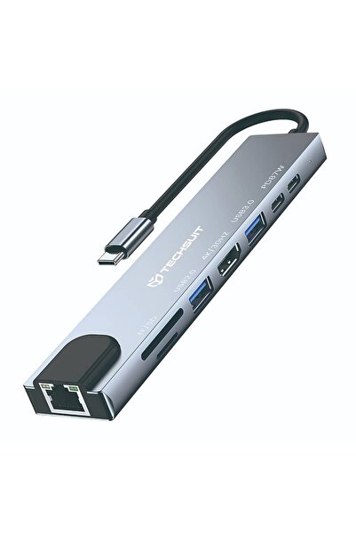 Techsuit - Σταθμός σύνδεσης NetBridge 8 σε 1 (H2) - Type-C σε 2x Type-C, 2x U...