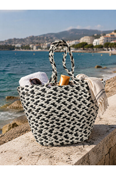 Epolaxs Hand Knitted Straw Beach Bag Women's Large Size Summer Shoulder Bag B...