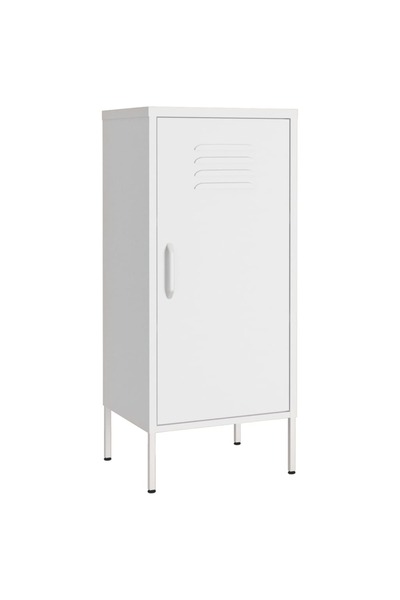 vidaxl Storage cabinet, white, 42.5x35x101.5 cm, steel
