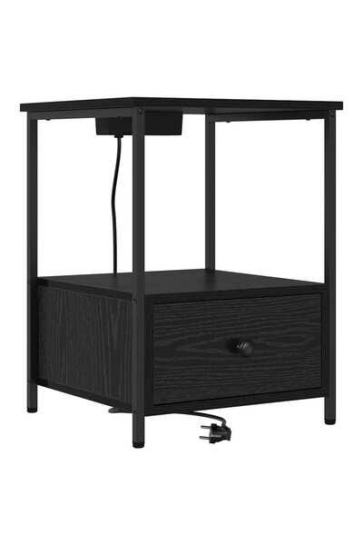 vidaxl Dulap de noapte Stejar Negru 42 x 41 x 56 cm Lemn compozit
