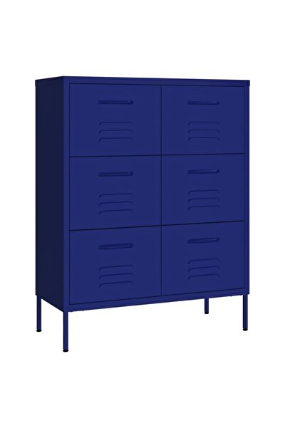 vidaxl Dulap cu sertare, bleumarin, 80x35x101,5 cm, oțel
