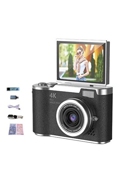 Arabest 4K Digital Camera,48MP,180° Flip Screen,CCD Digital Zoom,Portable,Stu...