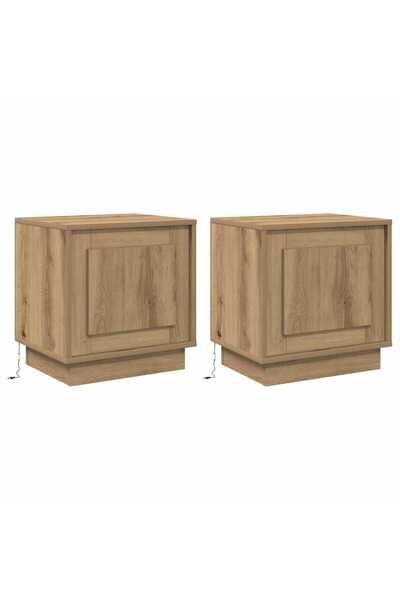 vidaxl Dulap de noapte 2 pcs Stejar Artizanal 44 x 34,5 x 45 cm